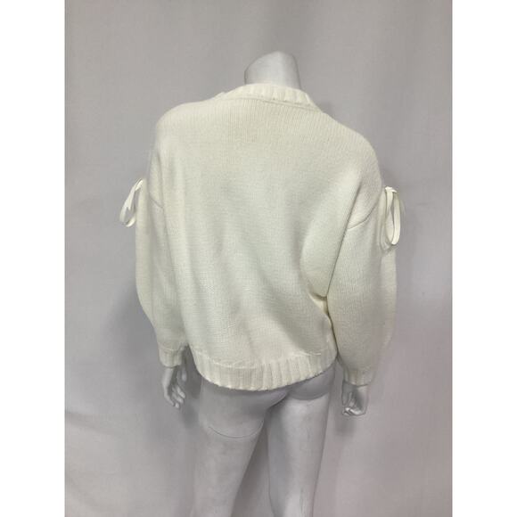 For Love & Lemons 'Jardin' White Oversized Sweater Size XS - Picture 3 of 4